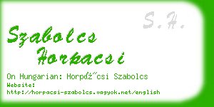 szabolcs horpacsi business card